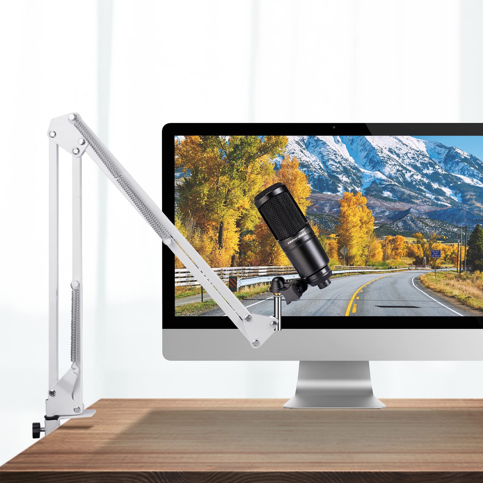 For At2020 and At2035 White Mic Stand, White Boom Arm Compatible with Audio Technica at2020 and At2035 Microphone, At2020 and At